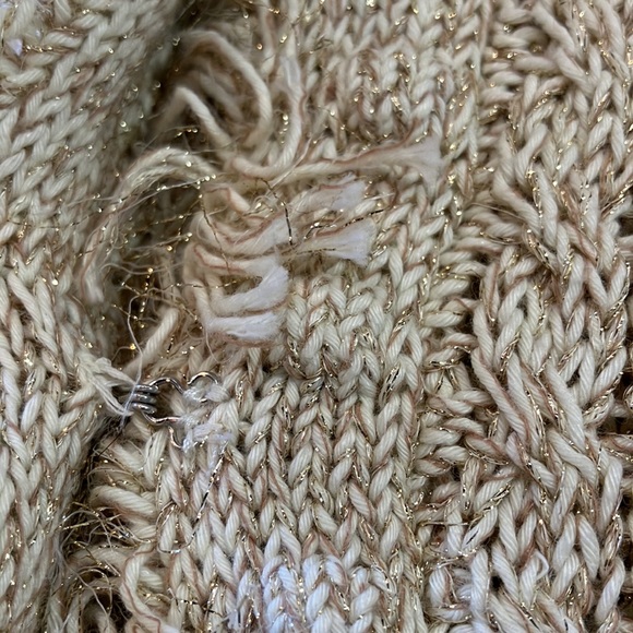 J. McLaughlin gold fray sweater cardigan - Picture 5 of 8